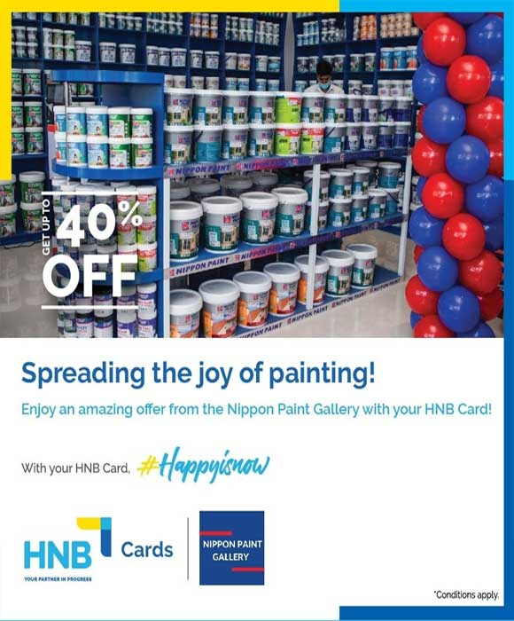 Get up to 40% off on selected items @The Nippon Paint Gallery with your HNB Debit Card