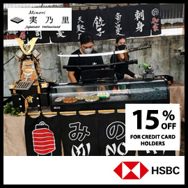 Get 15% OFF on Minori Japanese Restaurant with HSBC Credit Cards