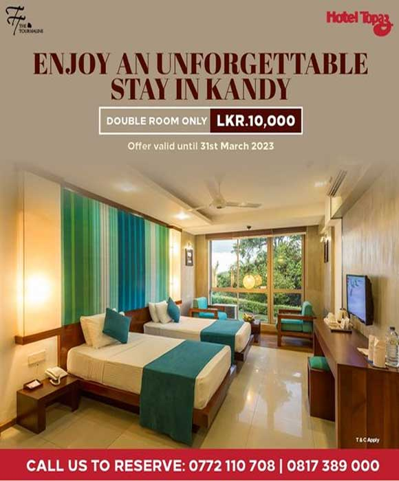 Enjoy the best rate for the double room in Kandy here @Topaz Hotel.