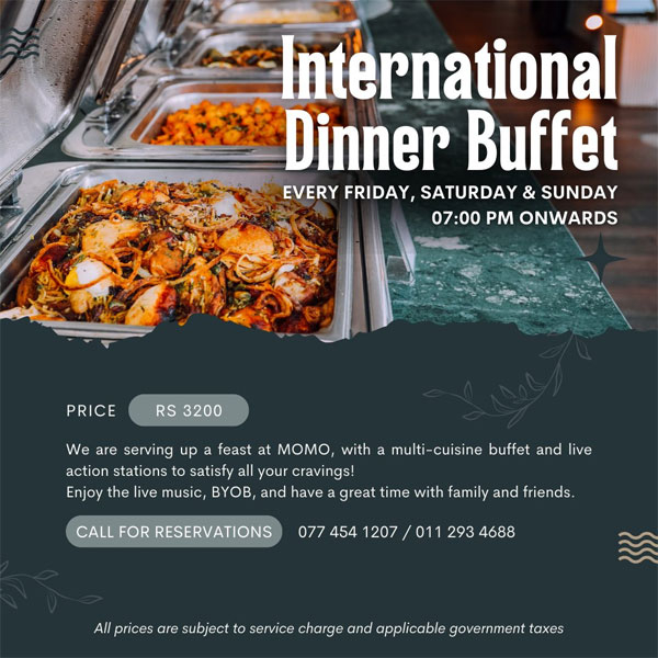 Enjoy a international dinner buffet @ MOMO