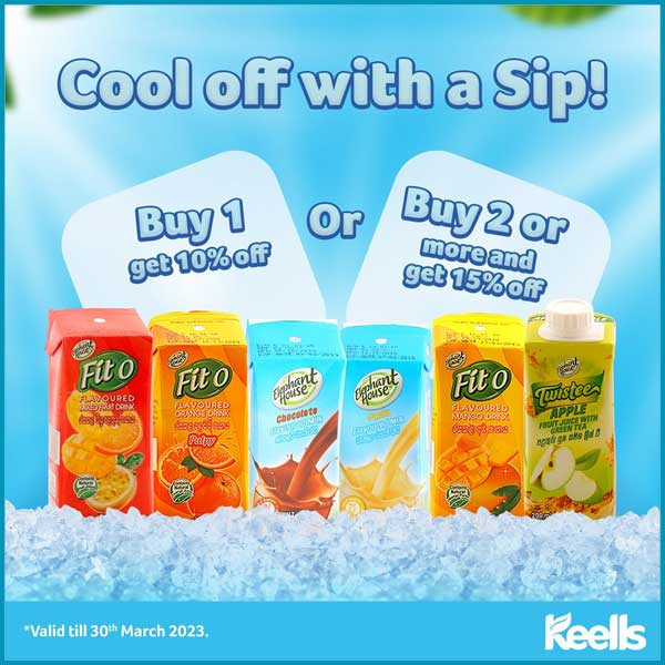 Enjoy 10% off on selected drinks or get 15% off when you purchase 2 or more @Keells
