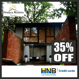 Get a 35% off on Double Room and Triple Room Bookings @Sennya Resorts Belihuloya with Sampath Bank Credit Card