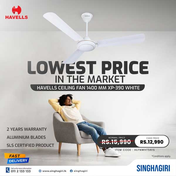 Keep your cool with Havells ceiling fans from Singhagiri, now at the lowest price in the market