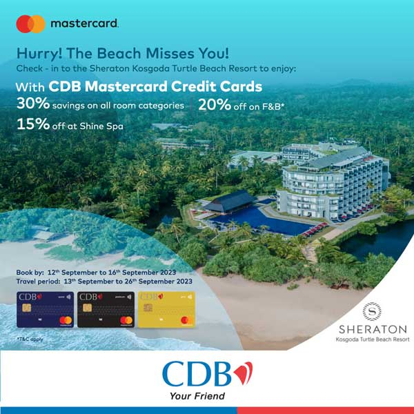 Get 30% Off for all bookings at Sheraton Kosgoda Turtle Beach Resort  with CDB Credit Cards