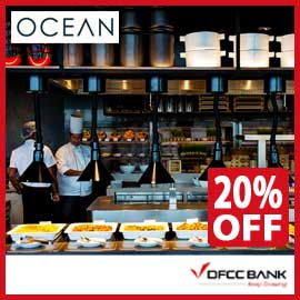 Get 20% Savings for Dine in at Ocean @Kingsbury with DFCC Bank Credit Card