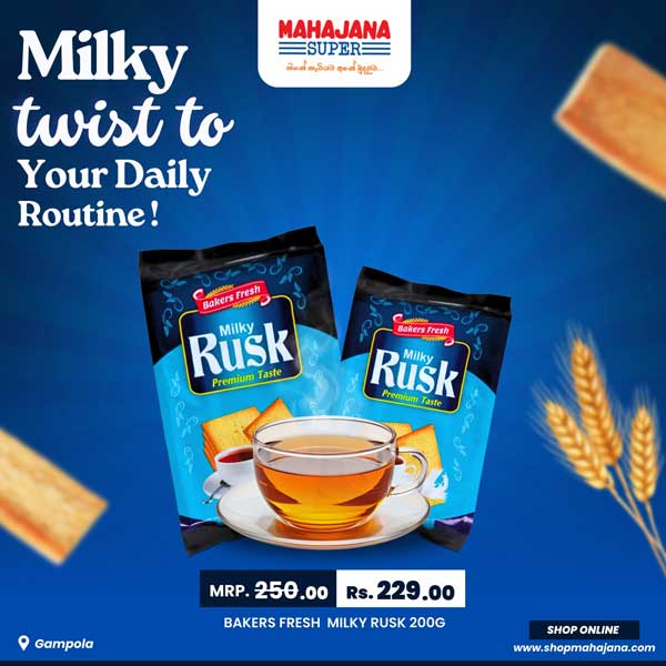 Fresh Milky Rusk 200g, now on special offer at Mahajana Super