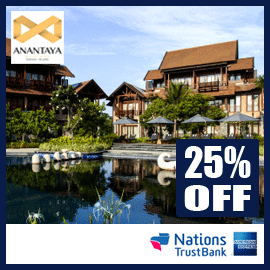 Get 25% Savings on Anantaya Resort & Spa, Pasikudah with NTB American Express Credit Cards