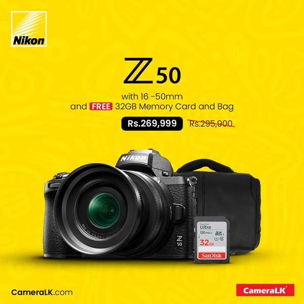 Enjoy a special price on Nikon Z50 with 16-50mm Lens with free gifts @ CameraLK Store