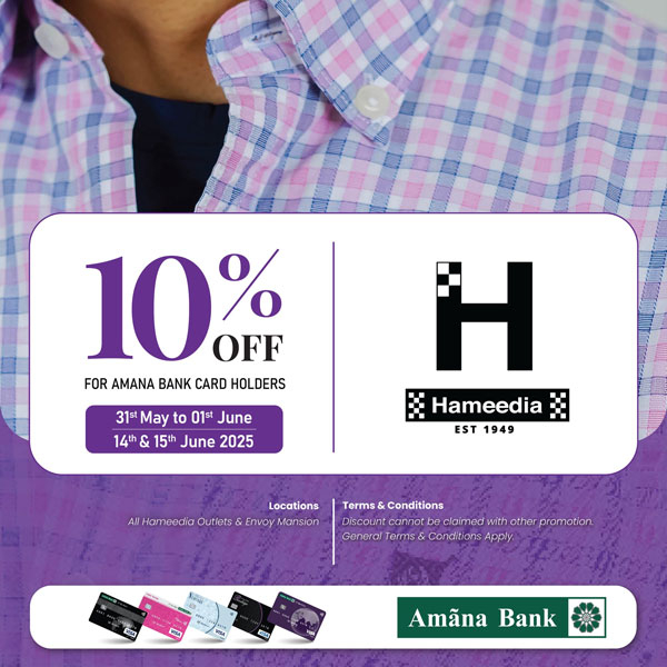 Enjoy Exclusive Offers at Hameedia and Envoy Mansion with your Amana Bank Card!