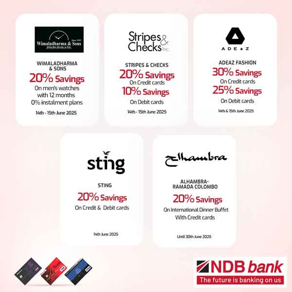 Enjoy up to 30% savings when you pay with your NDB Credit Card at select merchants