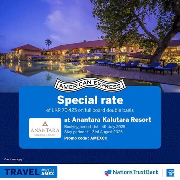 Escape to luxury with special rates at Anantara Kalutara Resort for Nations Trust Bank American Express