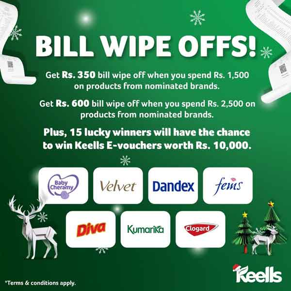 Purchase your favourite Hemas brands at Keells and enjoy bill wipe offs worth