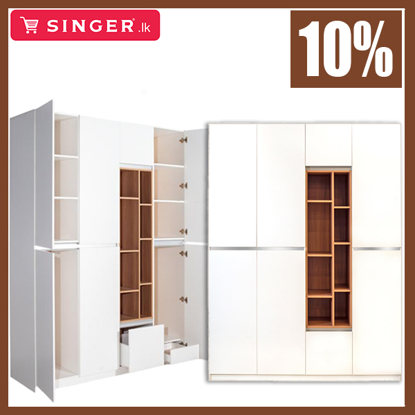 10% off for Emely Wardrobe 8 Door (Sahara Walnut & White) @Singer.lk