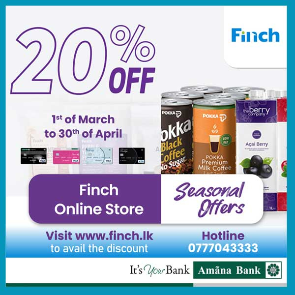 Enjoy 20% off this season with your Amana Bank Debit Card @Finch Online Store