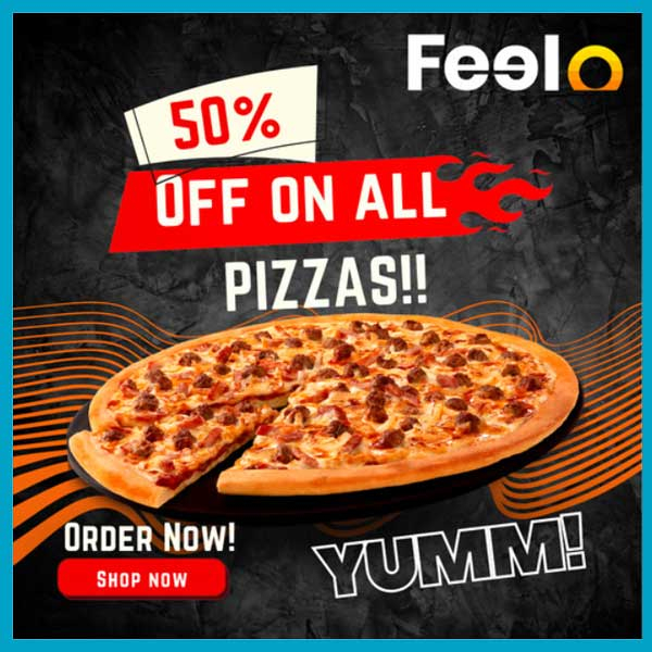 Get 50% Off On Pizza @Feelo