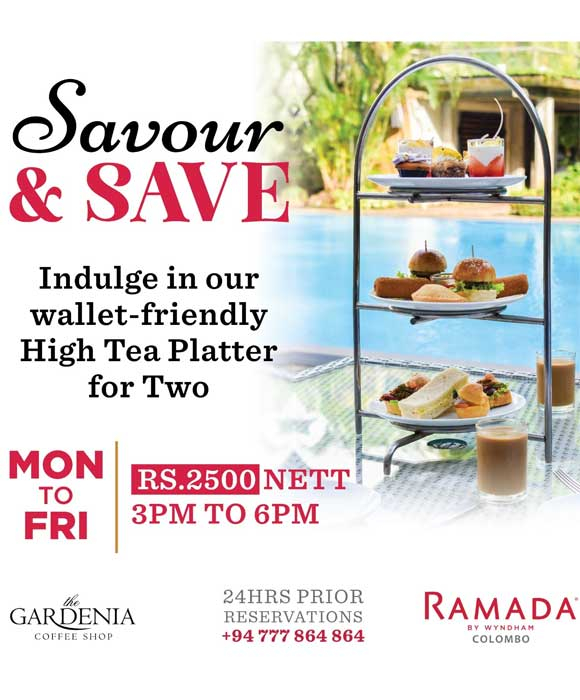 High tea Platter for two at just Rs.2500 nett at Ramada Colombo