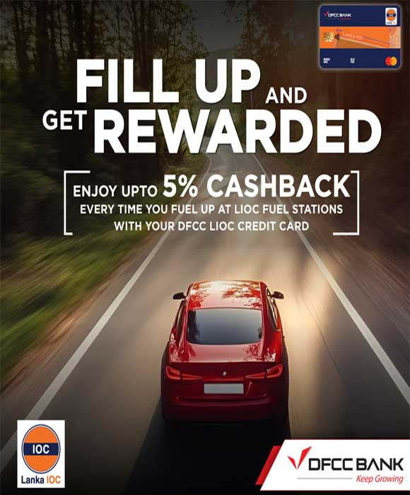 Earn 5% cashback with your DFCC LIOC Credit Card at any LIOC fuel station