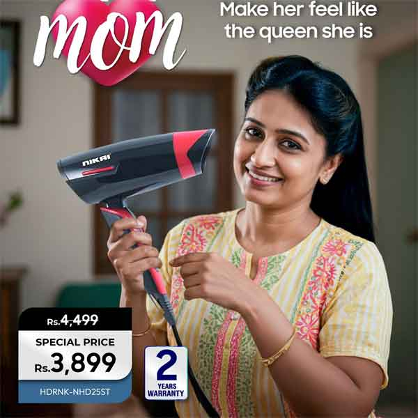 Make her feel like the queen she is with the Nikai Hair Dryer - now at a special price of Rs. 3,899 with 2 years warranty