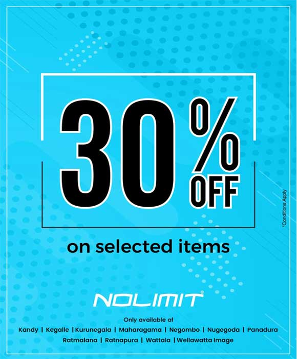 Get 30% off for Selected items until stocks last @Nolimit Sri Lanka