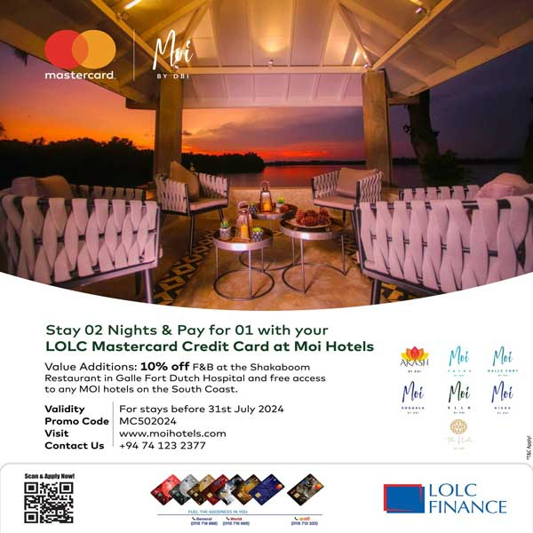 10% off for LOLC Credit Cards at Moi Hotels