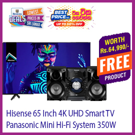 Special Price Reduce for Hisense 65 Inch 4K UHD Smart TV + Free Panasonic Mini Hi-Fi System @ Browns Deals