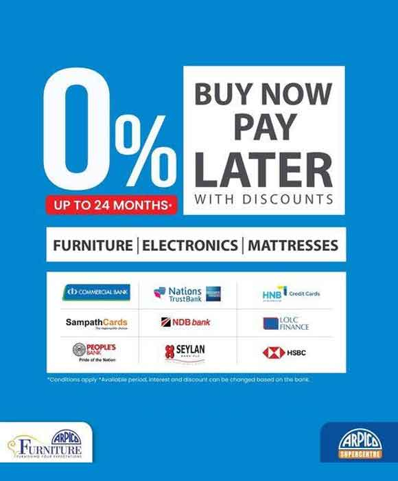 Buy Now And Pay In Installments with  Arpico Furniture