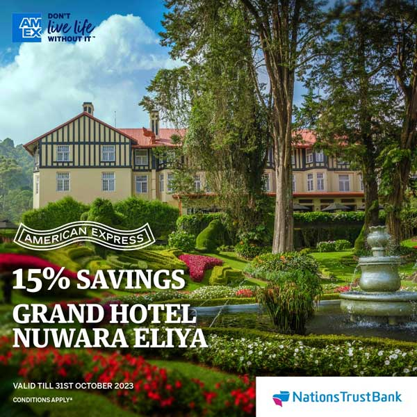Get 15% Off at Grand Hotel Nuwara Eliya with Nations Trust Bank American Express.