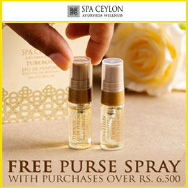 Free Purse Spray With Purchases Over Rs. 6,500 from Spa Ceylon