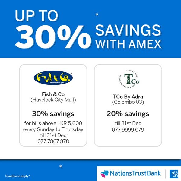 Enjoy up to 30% savings with Nations Trust Bank American Express