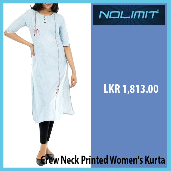 Special Price Reducing for Crew Neck Printed Women’s Kurta @Nolimit