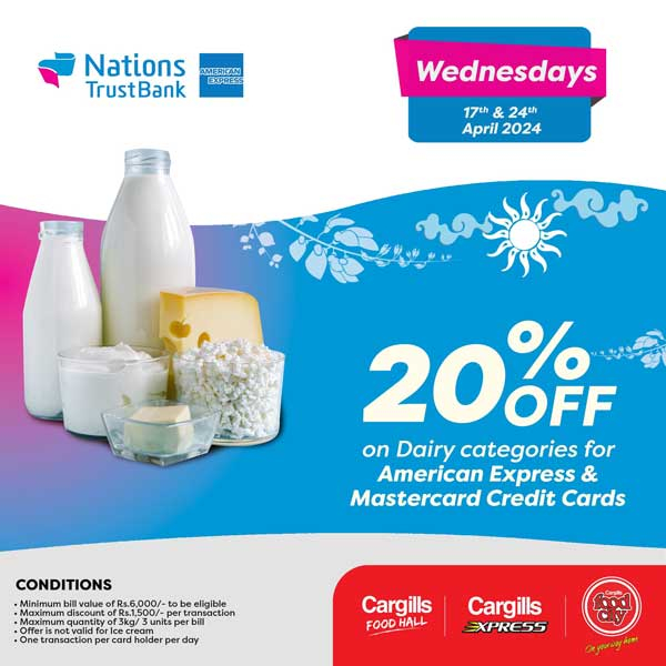 Get 20% OFF on Dairy category products @ Cargills FoodCity