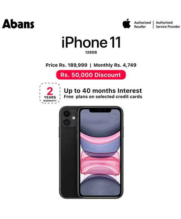 ​Get your hands on the iPhone 11, priced at Rs.189,999 with a discount of Rs.50,000