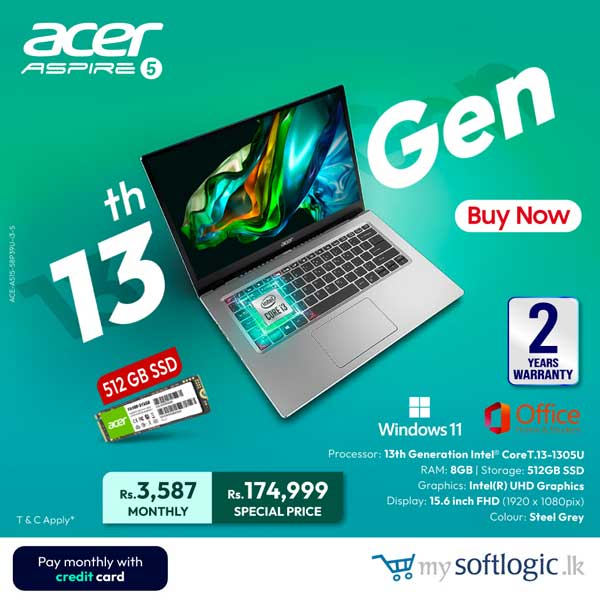 Get a special price on Acer laptop  @ Softlogic