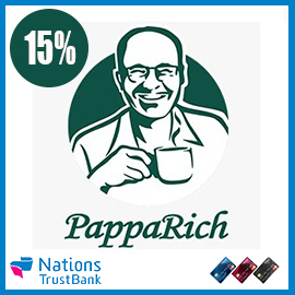 15% Savings on total bill for Nations Trust Bank American Express Credit Card @ PappaRich