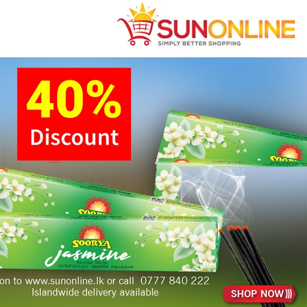 40% Discount for the Purchase of 12 Soorya Jasmine Incense Sticks packs