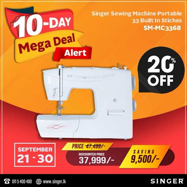 Get 20% Off for  Sewing Machine @ Singer