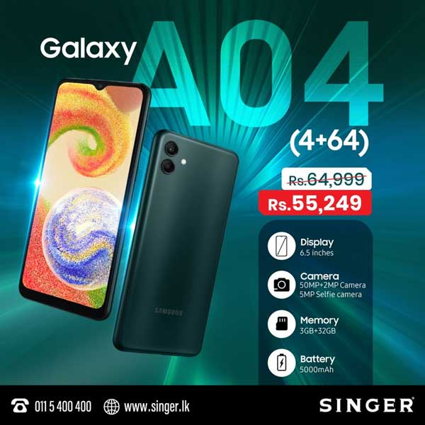 Get a special price on  Samsung Galaxy A04 @ Singer