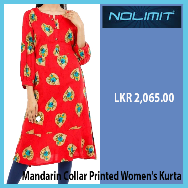Special Price Reducing for Mandarin Collar Printed Women’s Kurta @Nolimit