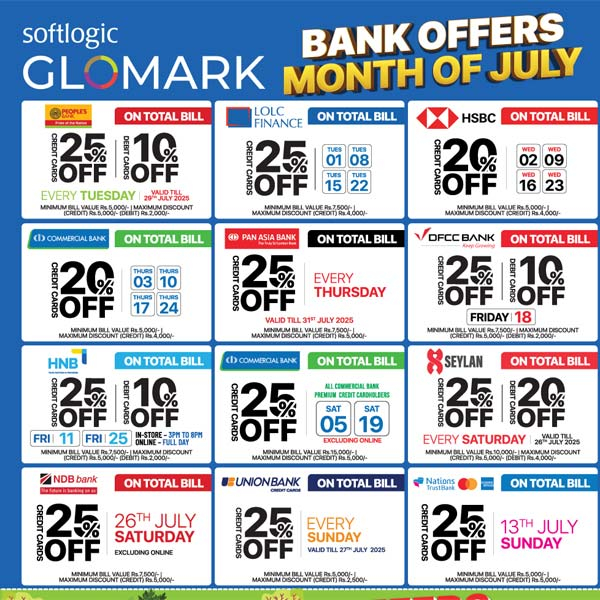July is here, and GLOMARK has exciting credit and debit card offers just for you!