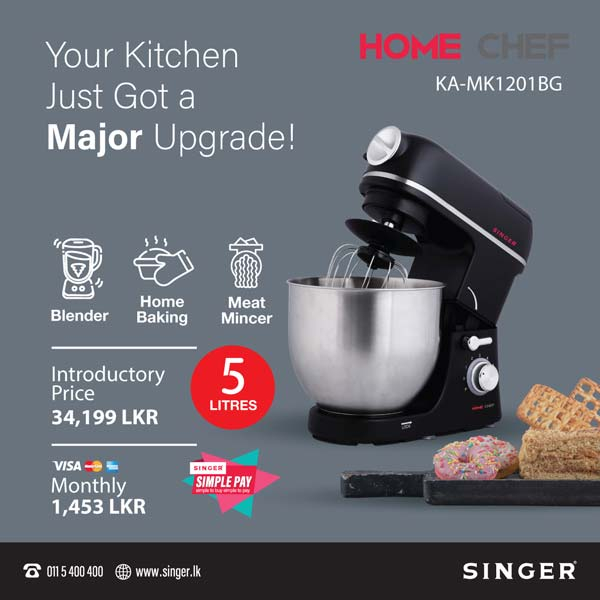 Meet the New Singer HOME CHEF To buy, visit your nearest Singer Showroom or go to the Singer website