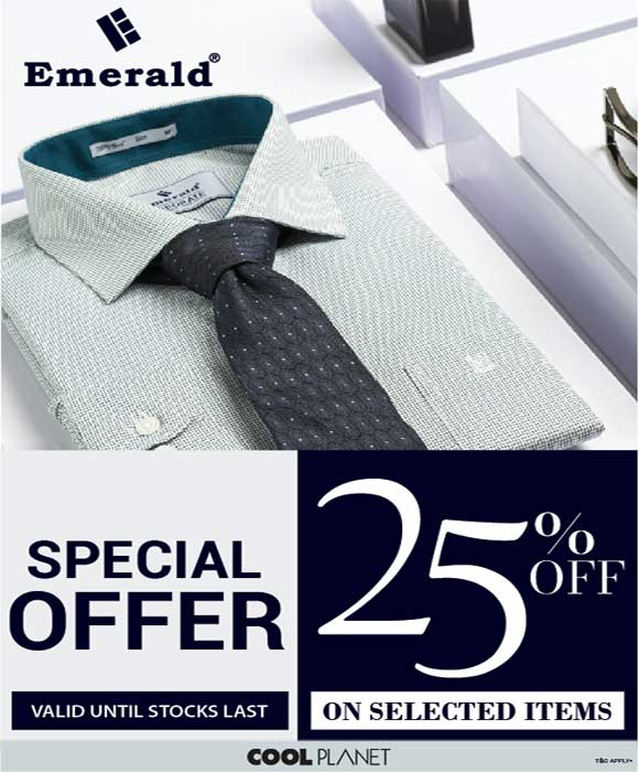 Get a 25% off on Emerald products @All Cool Planet Stores!