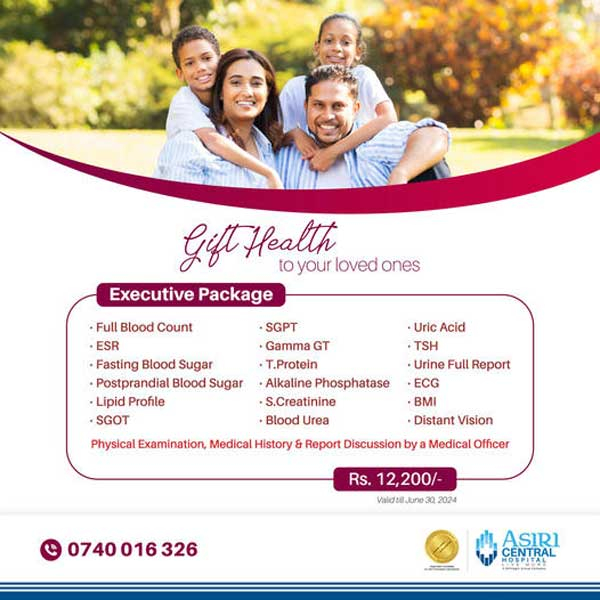 Enjoy a special price on  Executive Health Package VOUCHER @  Asiri Central Hospital