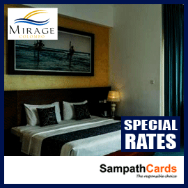 Get Special Rates on HB or FB basis stays at Mirage Hotel, Colombo with Sampath Credit Cards