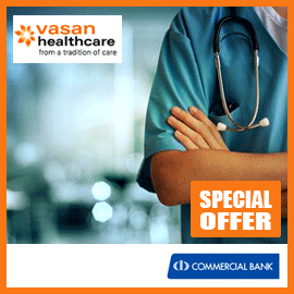 Get a 15% Discount and Live a Healthy Life @ Vasan Healthcare Lanka with Com Bank Credit and Debit Cards