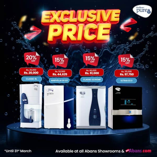 Enjoy up to 20% off on pureit water purifiers @ Abans
