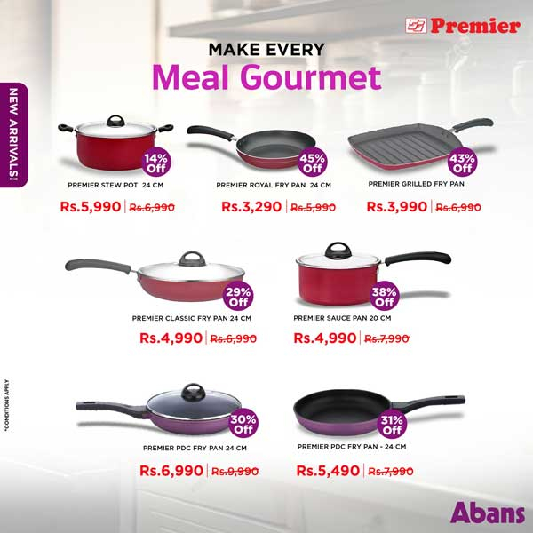 Enjoy a special price on Premier pots and pans  @ Abans