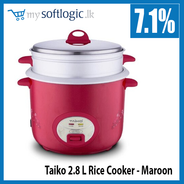 7.1% off for Taiko 2.8 L Maroon Rice Cooker @My Softlogic.lk