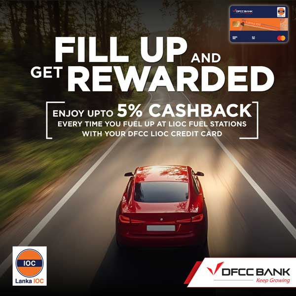 Earn 5% cashback with your DFCC LIOC Credit Card at any LIOC fuel station