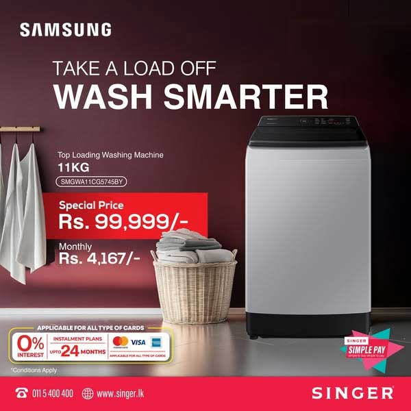 Enjoy special prices on washing machines @ Singer Sri Lanka