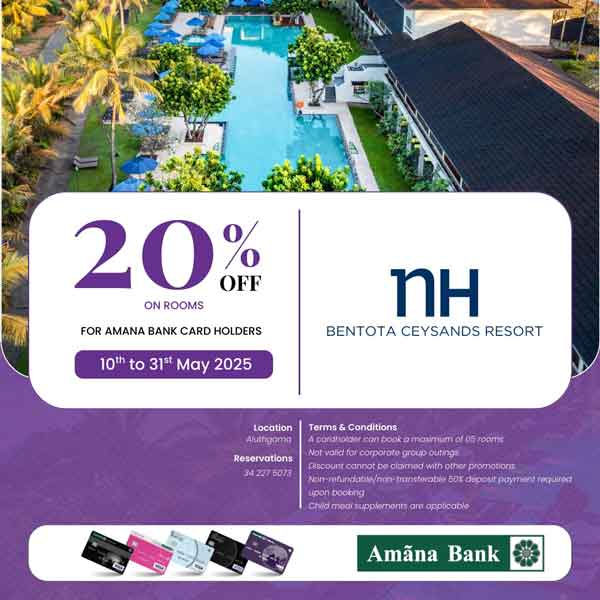 Enjoy Exclusive Offers at NH Bentota Ceysands Resort with your Amana Bank Card!